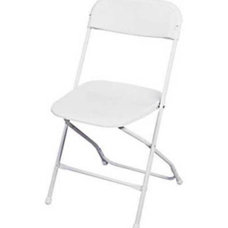 white aluminum folding chairs